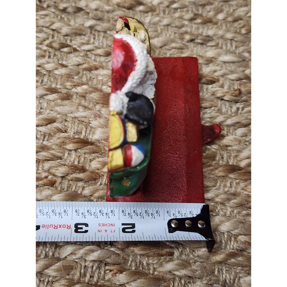 Vtg. Windsor Collection Christmas Stocking Holder Hanger Cast Iron Santa Sleigh - Picture 11 of 11
